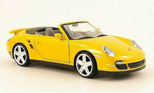 Porsche 911 Turbo 1/24 Motormax Cabrio giallo modellini auto