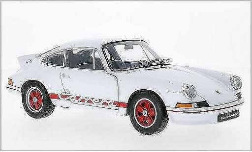 Porsche 911 Carrera 1/18 Welly bianco/rosso 1973 modellini auto