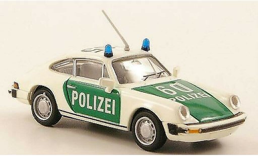 Porsche 911 Base 1/87 Brekina Coupe (G-Reihe) Polizia bianco/verde modellini auto