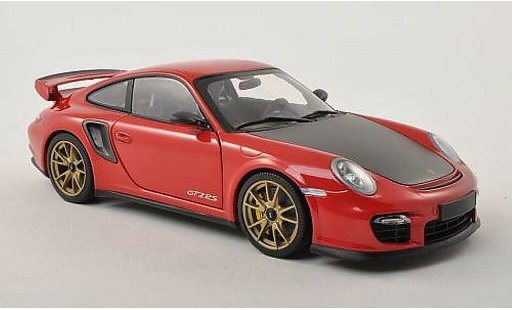 Porsche 911 GT2 1/18 Minichamps rosso/carbon con goldenen Felgen 2011 modellini auto