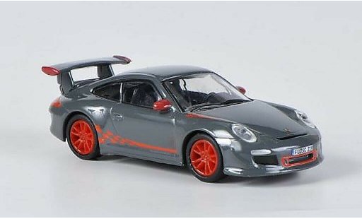 Porsche 911 GT3 1/87 Schuco grigio/orange modellini auto