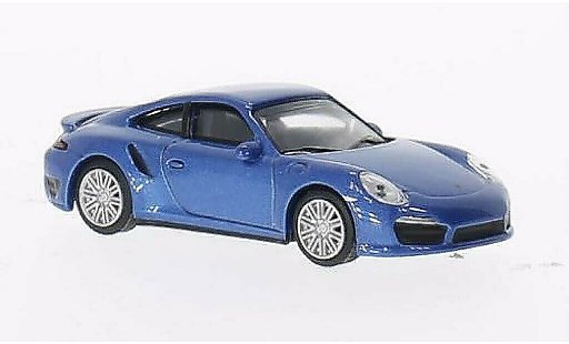 Porsche 911 Turbo 1/64 Schuco blu modellini auto