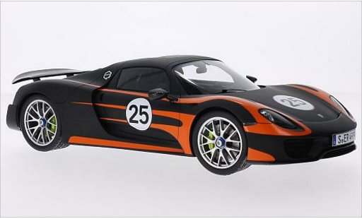 Porsche 918 Base 1/18 Spark Spyder nero/orange modellini auto