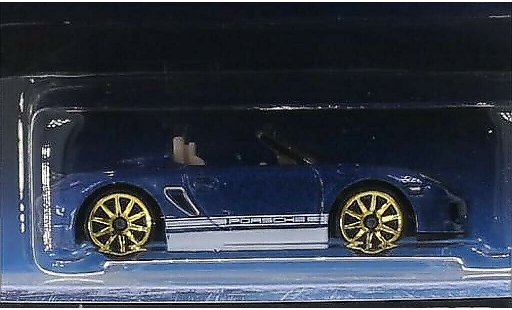 Porsche 718 Spyder 1/64 Hot Wheels metallicoo blu modellini auto