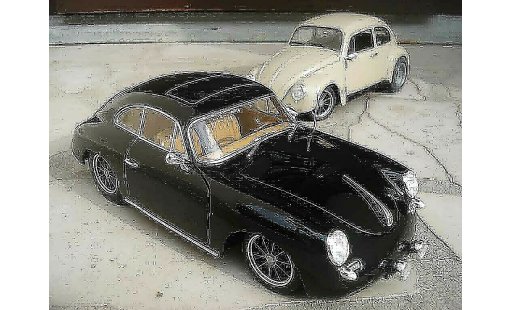 Porsche 356 1961 1/18 Ricko B nero old-school jantes brm modellini auto