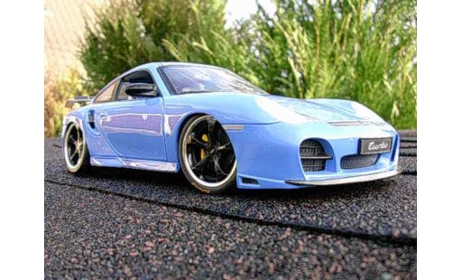Porsche 911 Turbo 1/18 Hotworks techart blu modellini auto