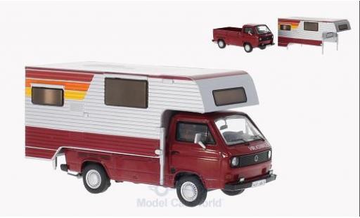 Volkswagen T3 B 1/43 Premium ClassiXXs a Pritschenwagen rosso/grigio Tischer-Camping mit abnehmbaren Aufbau modellino in miniatura