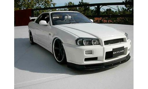 Nissan Skyline R34 1/18 Autoart blanche jantes techart modellini auto