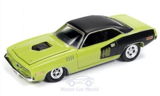 Plymouth Barracuda 1/64 Racing Champions verde/nero 1971 modellino in miniatura