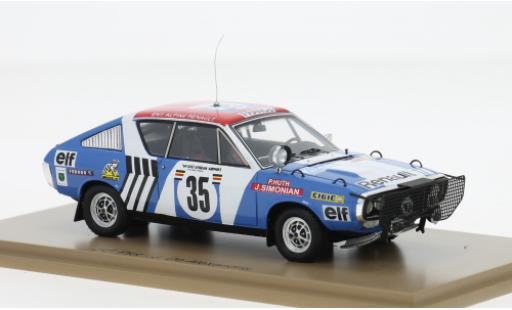 Renault 17 1/43 Spark Rally East African Safari 1975 #35 J.F.Piot/J.De Alexandris 1:43 modellino in miniatura