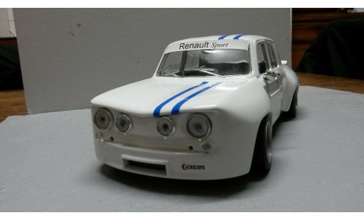 Renault 8 Gordini 1/18 Solido kit large groupe A bianco bandes blus modellini auto