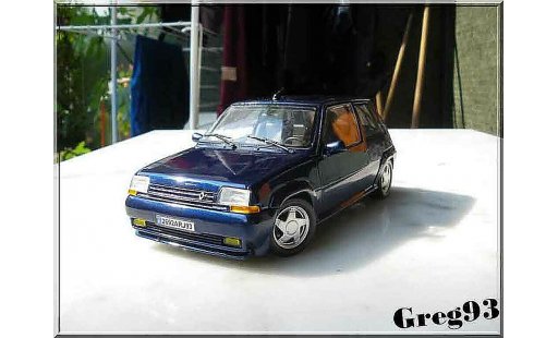 Renault 5 Phase 2 1/18 Norev GT Turbo blu lagon 2 modellini auto