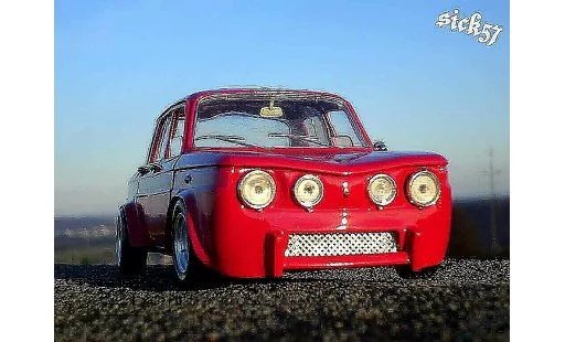 Renault 8 Gordini 1/18 Solido rosso ailes larges modellini auto