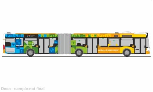 Mercedes Citaro 1/87 Rietze G 2011 MVG Mainz - Mainz ist bunt 1:87 modellino in miniatura