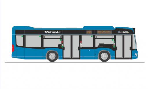 Mercedes Citaro 1/87 Rietze K WSW mobil Wuppertal 2012 modellino in miniatura