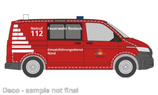Volkswagen T6 1/87 Rietze .1 pompiers Rostock modellino in miniatura