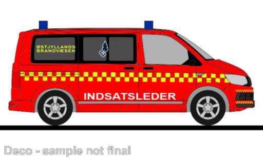 Volkswagen T6 1/87 Rietze bus Ostjyllands Brandvaesen (DK) modellino in miniatura