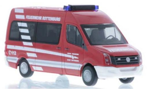 Volkswagen Crafter 1/87 Rietze Bus Feuerwehr Rottenburg 2011 modellino in miniatura