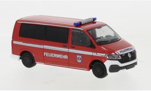 Volkswagen T6 1/87 Rietze .1 Feuerwehr Genthin plus long empattement modellino in miniatura
