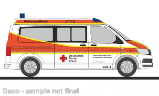 Volkswagen T6 1/87 Rietze Bus DRK KV Reutlingen 1:87 modellino in miniatura