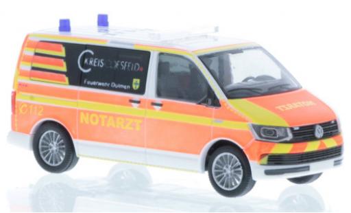 Volkswagen T6 1/87 Rietze Bus Notarzt Feuerwehr Dülmen modellino in miniatura
