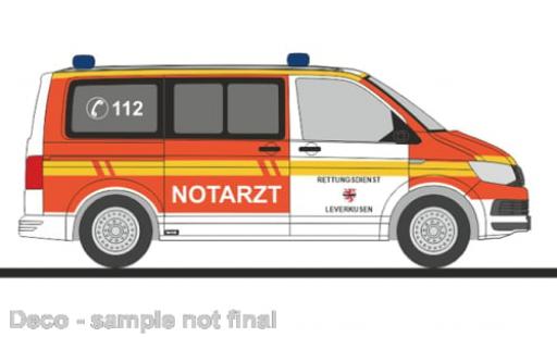 Volkswagen T6 1/87 Rietze Bus Rettungsdienst Leverkusen 1:87 modellino in miniatura