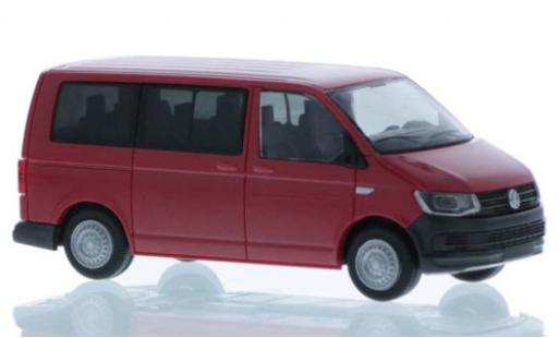 Volkswagen T6 1/87 Rietze Bus rosso court- empattement modellino in miniatura