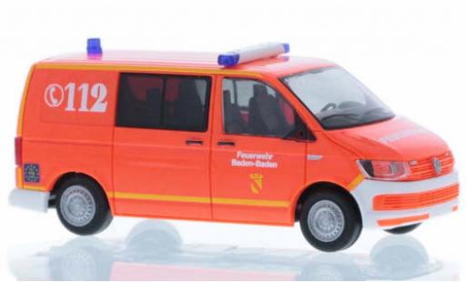 Volkswagen T6 1/87 Rietze Feuerwehr Baden-Baden court- empattement modellino in miniatura