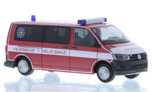 Volkswagen T6 1/87 Rietze Feuerwehr Halle-Saale plus long empattement modellino in miniatura