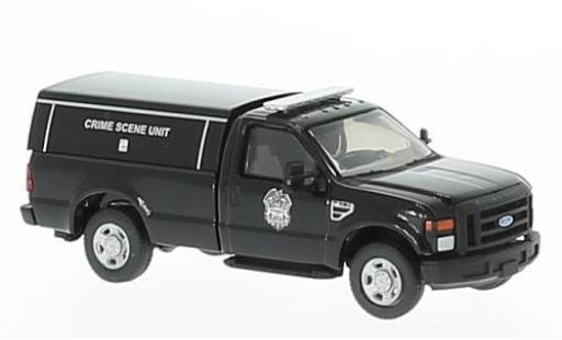 Ford F-350 1/87 River Point XL SRW nero Crime Scene Unit Regular Cab avec fourgon montage sans Vitrine modellino in miniatura