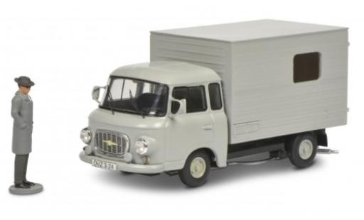 Barkas B 1000 1/43 Schuco Kofferwagen grigio avec figurine modellino in miniatura