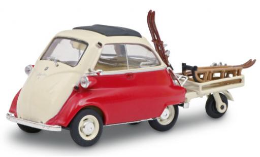 Bmw Isetta 1/43 Schuco rosso/beige Wintersport 1955 mit Autoporter Anhänger modellino in miniatura