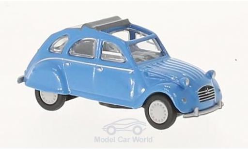 Citroen 2CV 1/87 Schuco 2 CV blu mit geöffnetem Verdeck modellino in miniatura