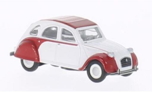 Citroen 2CV 1/87 Schuco Dolly bianco/rosso modellino in miniatura