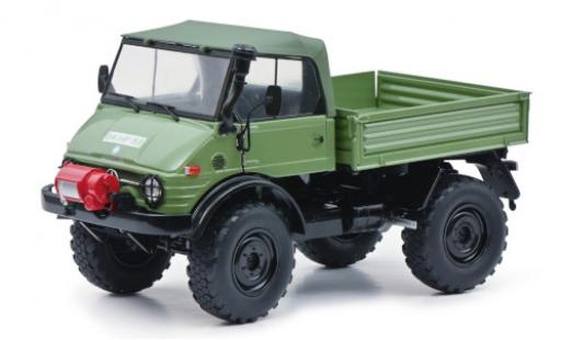 Mercedes Unimog 1/18 Schuco 406 Cabriolet verde modellino in miniatura