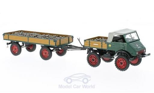 Mercedes Unimog 1/43 Schuco U401 mit Anhänger und Ladegut modellino in miniatura
