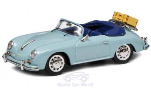 Porsche 356 1/43 Schuco A Cabriolet blu mit Gepäck modellino in miniatura