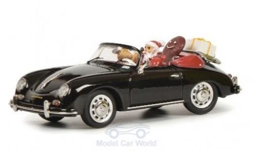 Porsche 356 1/43 Schuco A Cabriolet nero Weihnachten 2019 mit Figuren und Ladung modellino in miniatura