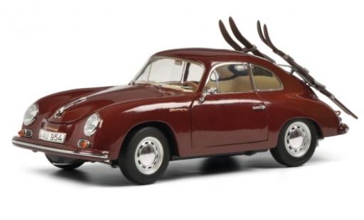 Porsche 356 1/18 Schuco A rosso Skiurlaub modellino in miniatura