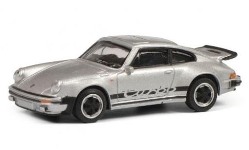Porsche 911 1/64 Schuco 3.0 Turbo grigio/Dekor modellino in miniatura