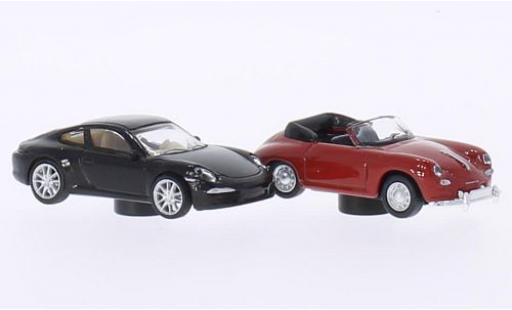 Porsche 991 1/87 Schuco 911 () met.-marroneee + 356 Cabriolet rosso 2er-Set Magnetautos modellino in miniatura