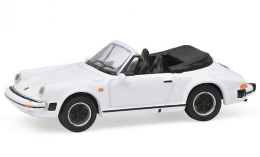 Porsche 911 1/87 Schuco Carrera 3.2 Cabriolet bianco modellino in miniatura