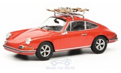 Porsche 911 1/43 Schuco S rosso mit Skiträger modellino in miniatura