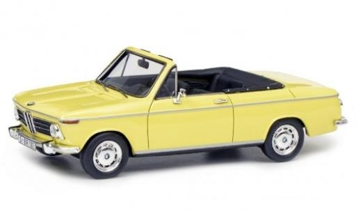 Bmw 2002 1/43 Schuco Cabriolet 2/2 Baur giallo modellino in miniatura