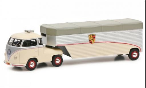 Volkswagen T1 1/64 Schuco Renntransporter beige/grigio Continental Motors modellino in miniatura