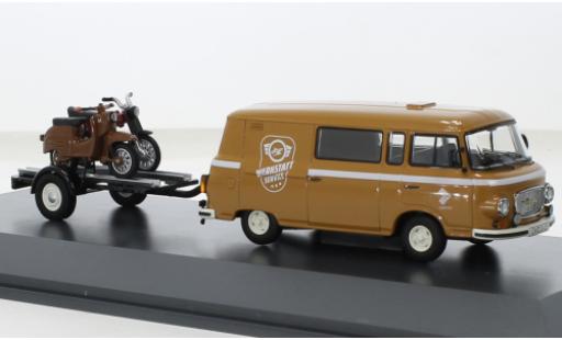 Barkas B1000 1/43 Schuco demi bus beige Simson Werkstatt Service 1965 modellino in miniatura