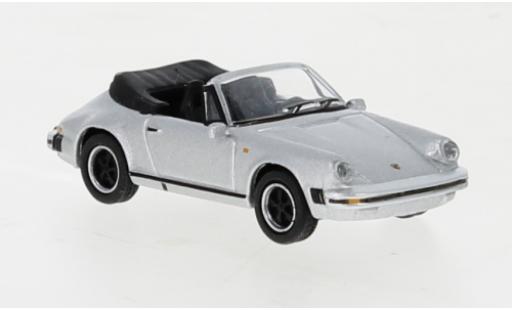 Porsche 911 1/87 Schuco Carrera 3.2 Cabriolet grigio modellino in miniatura