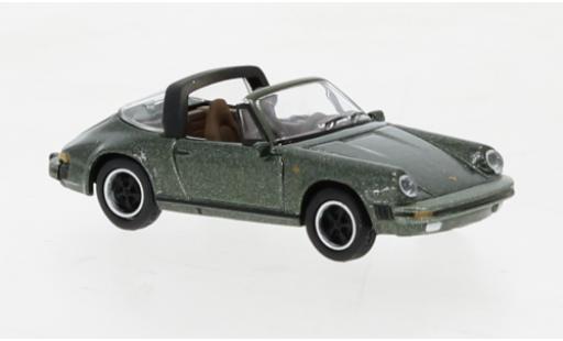 Porsche 911 1/87 Schuco Carrera 3.2 Targa metallise verde modellino in miniatura