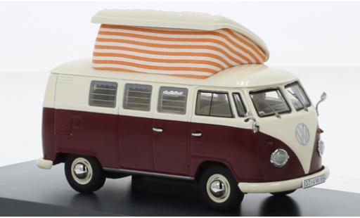 Volkswagen T1 1/43 Schuco Camper rosso foncé/beige clair modellino in miniatura