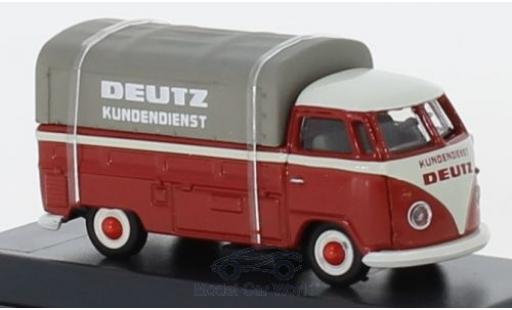 Volkswagen T1 1/87 Schuco b Pritsche Deutz Kundendienst mit Plane modellino in miniatura